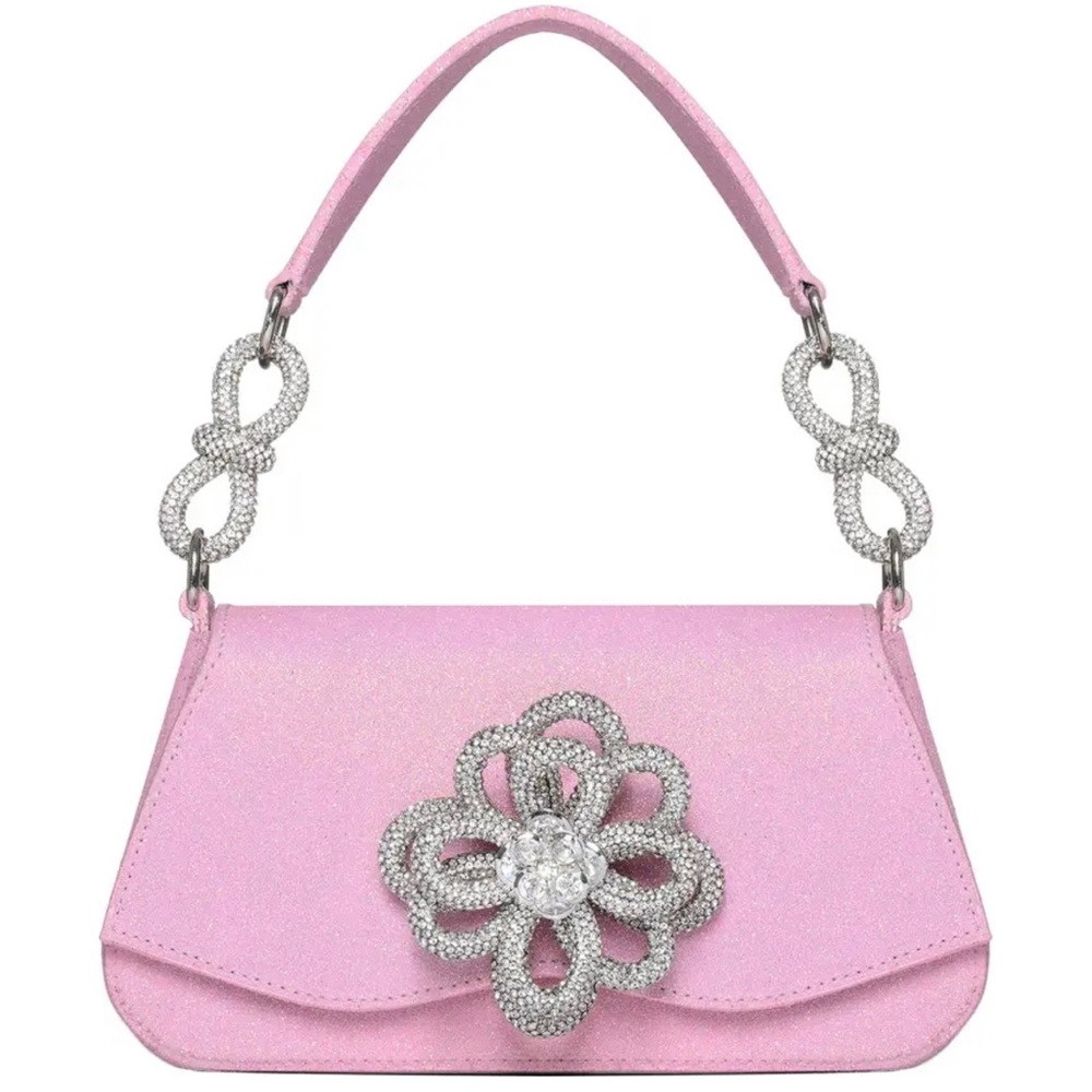 Mach & Mach Carrie Crystal Flower Glitter Bag